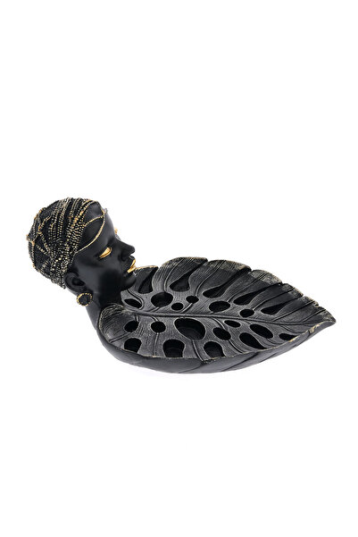 meli melo Decoratiune etnica cu frunza Monstera si chip stilizat 24 cm