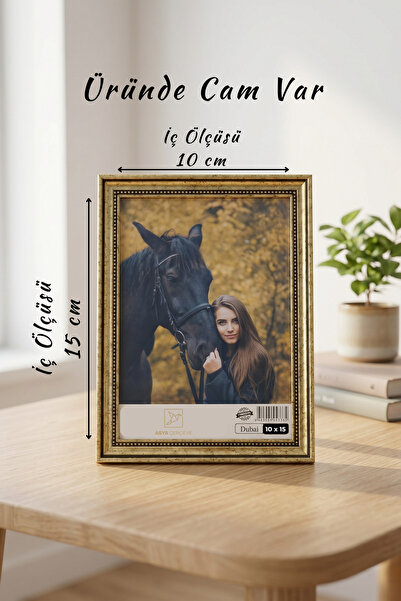 Asya Çerçeve Antique Elegant 10X15 cm Photo Frame with Glass and Stand Decora...