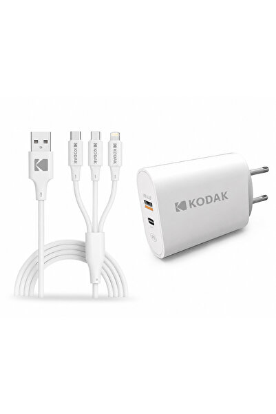 OEM Cablu USB 3in1 Fast Charge 1m cu Incarcator 220V, USB-A/USB-C/MicroUSB/Li...