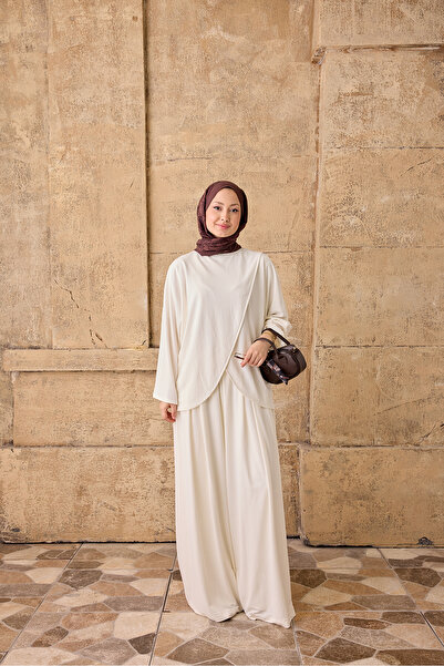 LOCCO Women's Front Detail Trousers Suit White