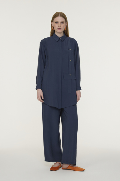 Zühre Shirt Collar Double Navy Blue Suit 1942