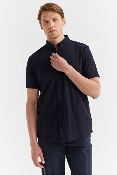 PAULMARK Men's Short Sleeve Textured Shirt