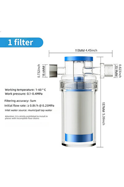 Choice3 Filter Purifier Output Universal Water Pipe Filter Pp Cotton Shower B...