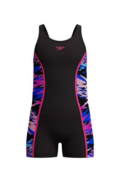 SPEEDO Costum de baie lung pentru fete Hyperboom (Negru-Violet)