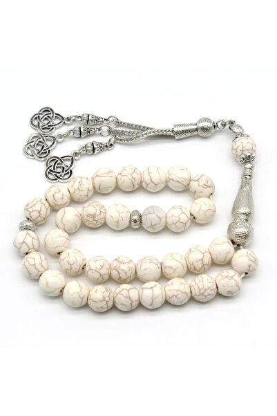 Choice1 White Tasbih turquoise Natural Gemstone 33 Beads Muslim Prayer Beads ...