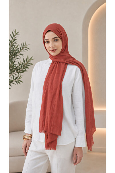 Big ModaEbrar Burgundy Plain Cotton Comfort Shawl - 030