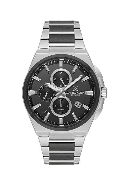 Daniel Klein Silver Black Color 43.5 mm Gift Boxed Inner Gauges Active Men's ...