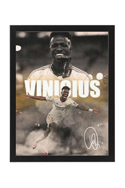 Boomah Accessories Vinicius Junior Real Madrid Autographed Framed Poster 30x4...