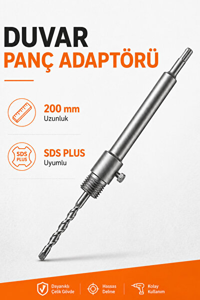 Badem10 SDS Plus Beton Panç Adaptörü 24x200 MM Panç Uyumlu Kırıcı Delici Matk...