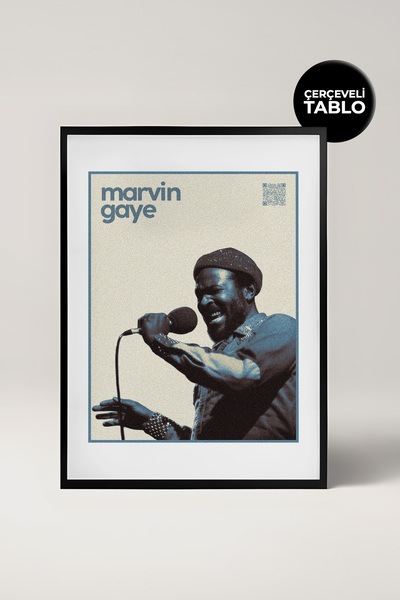 House Gorgeous Marvin Gaye Qr Code Music Giants Collection Black Framed Desig...