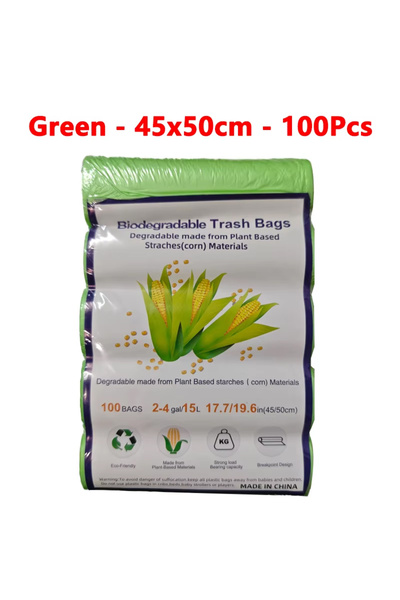 choice2 Green-45x50cm-100Pcs 100 Counts 2.6 Gallon Disposable Biodegradable C...