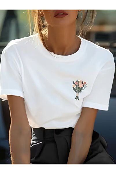 puolikuu Tricou unisex cu croială confortabilă, cu panglică și imprimeu dublu