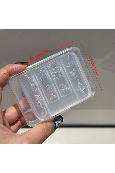 Choice one size Relief Mermaid Silicone Nail Carving Mold Nail Decorations Na...