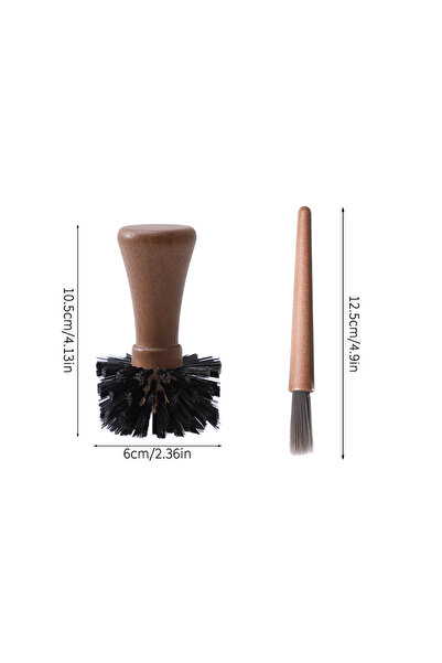Choice 1 SET Wooden Handle Espresso Cleaning Brush - Nylon Bristles, Portafil...