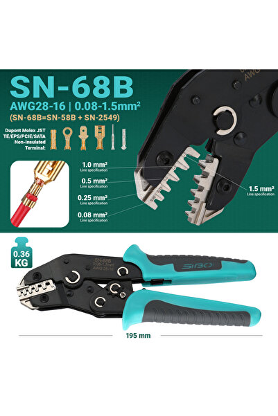 Choice أداة تجعيد SN-68B من SIBO، أداة تجعيد بنظام الشد SN-68B SN-58B لموصلات...