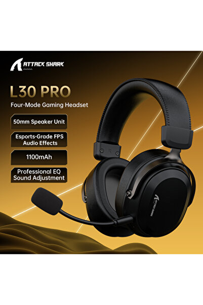 Choice سماعة ألعاب لاسلكية Black ATTACK SHARK L30PRO مع صوت محيطي 7.1 ومشغلات...
