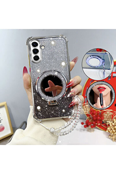choice2 Case & Strap Galaxy A17 5G Silver Glitter Four-Corner Shockproof Phon...