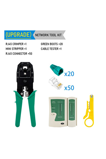 Choice أداة تجعيد وقطع وتقشير محسنة لكابلات الإيثرنت LAN من نوع RJ45 وRJ11، م...