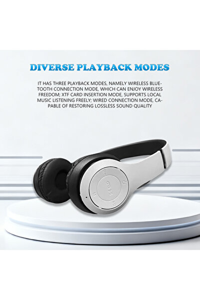 Choice WHITE P47 wireless head mounted gaming earphones are unisex and suitab...