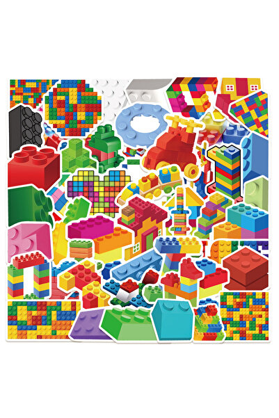 Choice 50pcs 50Pcs Colorful Building Blocks Sticker Watercolor Cute Graffiti ...