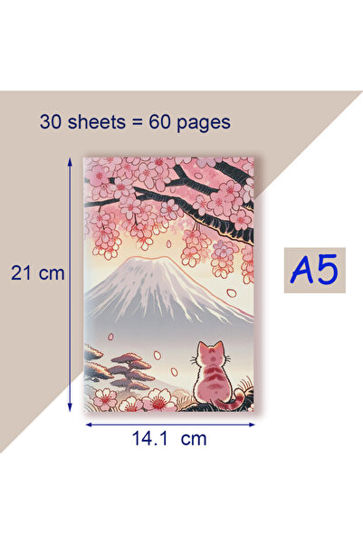 Choice4 دفاتر A5 - 536 صفحة فارغة - تصميم شجرة الكرز اليابانية وحديقة ساكورا ...