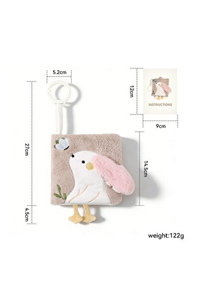 choice2 Rabbit Baby Soft Cloth Book Montessori Sensory Crinkle Book with Teet...