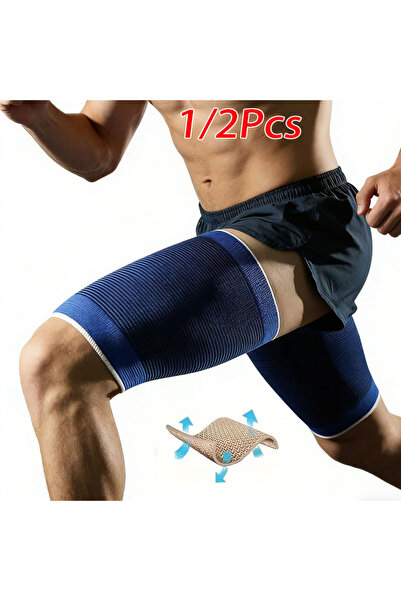 Choice1 2pcs Blue 1pc/2Pcs Knitted Elastic Thigh Compression Sleeve for Men &...