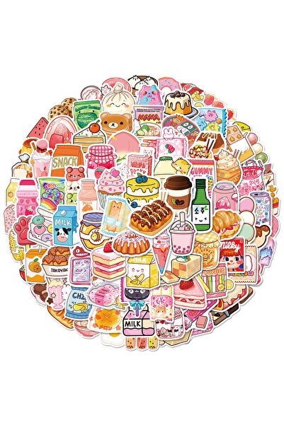 Choice 100PCS 100PCS Small Size Cute Snack Stickers Waterproof Kawaii Mini Fo...