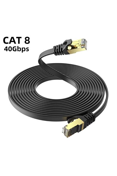 choice2 3m CAT8 40Gbps Flat Cat8 Ethernet Flat Cable 40Gbps 2000MHz Cat 8 RJ4...