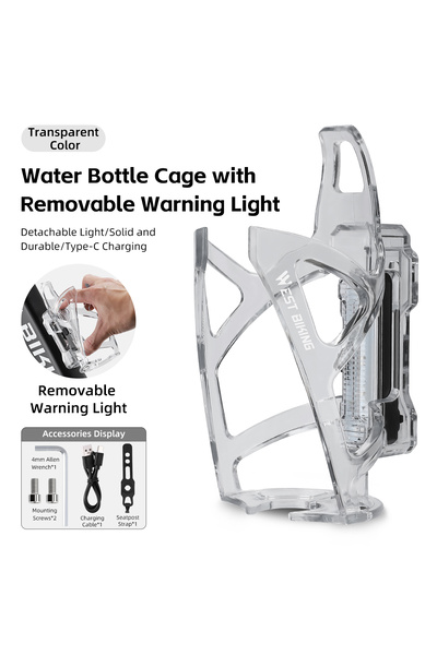 Choice1 Transparent WEST BIKING Bicycle Water Bottle Cage With Detachable War...