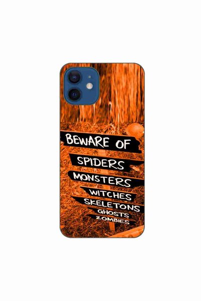 OEM Калъф, съвместим с Apple iPhone 12, силиконов гел TPU, с десен Хелоуин: З...