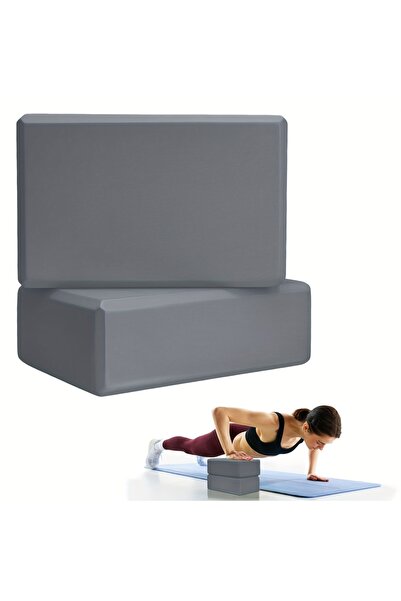 Choice1 GRAY Set of 2 Yoga Blocks - Made from High-Density Foam, Lightweight,...