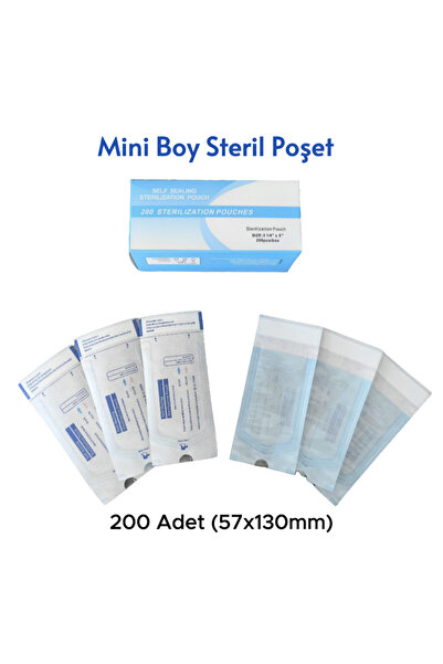 Alet Sterilizasyon Poşeti - Mini boy 57x130mm (200 ADET)