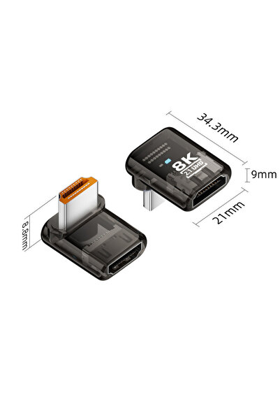Choice11 BSN 164T Transparent 8K60HZ HDMI 2.1 Cable 90 Degree Up/Down/Left/Ri...