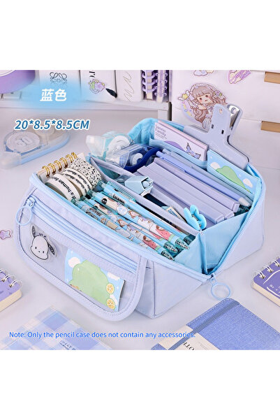 Choice4 Blue Large-capacity Pencil Case, Multi-functional Desktop Finishing S...