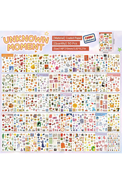 Choice1 Unknown Moment 50-Piece Die-Cut Sticker Collection, Animal, Plant, an...