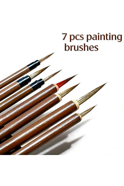 Choice 7pcs Set of 7 Fine Line Art Brushes - Digital Painting Tool for Intric...