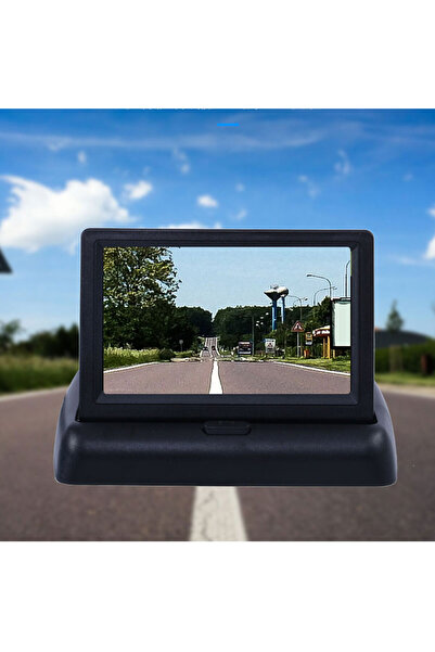 Choice شاشة عرض للسيارة قابلة للطي، شاشة TFT LCD ملونة 4.3 بوصة، شاشة مرآة عا...