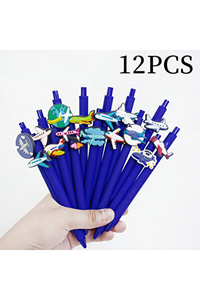 Choice 12 قطعة/8 قطعة أقلام حبر جاف بتصميم طائرة، أقلام هدايا من مادة PVC ناع...