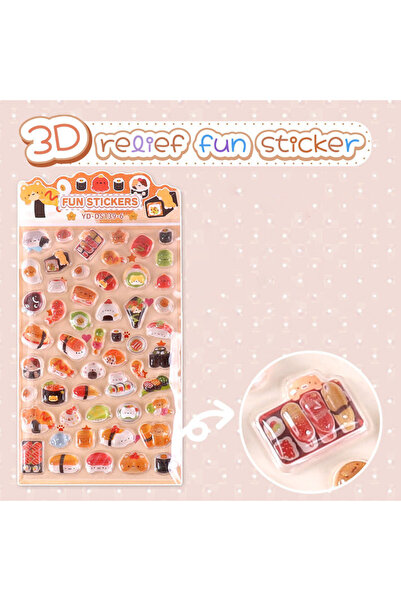 Choice1 S30587-6 6-Style Japanese 3D Cute Stickers - Crystal Embossed Design ...