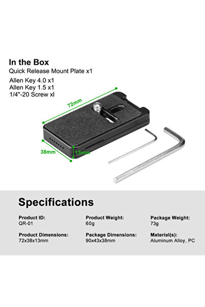 Choice QR-01 FANAUE SLR Camera Dedicated Aka Quick Release Plate Hidden Anti-...