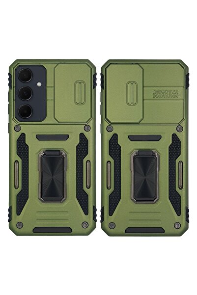 Sonique Θήκη Ring Armor CamShield για Samsung Galaxy A35 5G Χακί