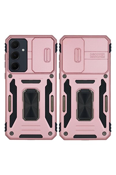 Sonique Θήκη Ring Armor CamShield για Samsung Galaxy A35 5G Ροζ Χρυσό