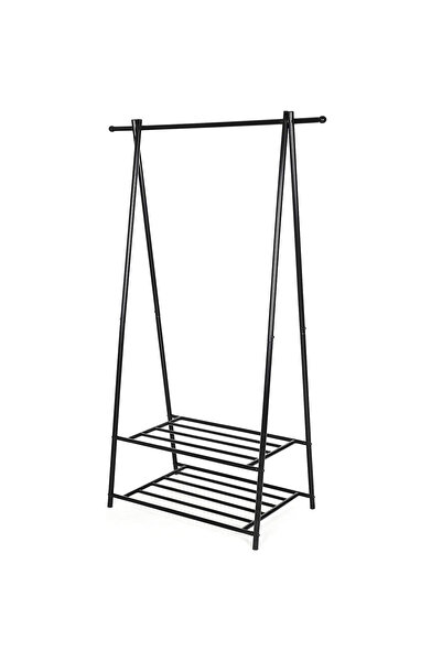 SONGMICS Suport pentru haine cu raft de depozitare pe 2 niveluri, cadru metal...