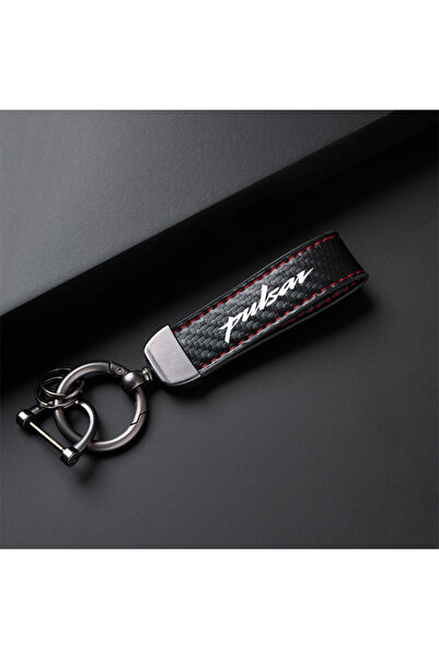 Choice Red High-Grade Leather Motorcycle Keychain Holder Keyring for Bajaj Pu...