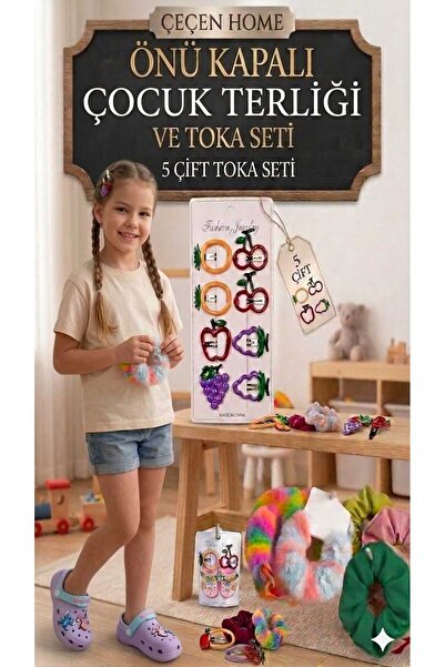 ÇEÇEN HOME Orthopedic Sole Beaded Detailed Stylish Closed-Front Children's Sl...