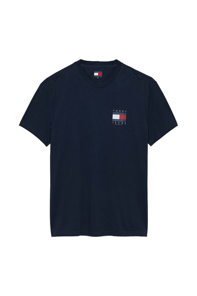 Tommy Hilfiger Tricou bărbătesc cu mânecă scurtă și logo steag pe spate, mări...