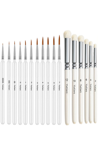 Choice3 17 PCS 3/6/11/17Pcs Fine Micro Detail Paint Brushes Wood Handle Drybr...
