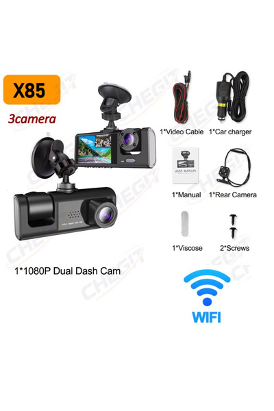 Choice9 64G X85-WIFI-3CAM WIFI Dash Cam 3 Camera 1080P Car DVR 2/3Lens Camera...