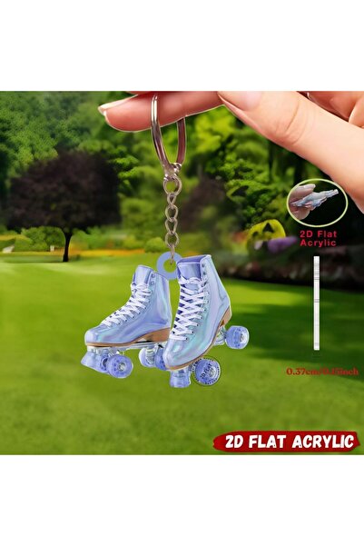 choice2 Roller SkatesC Macaron Roller Skates Keychain Vibrant 2D Flat Acrylic...